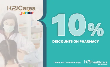 KPJ Cares Junior voucher: 10% discount on pharmacy