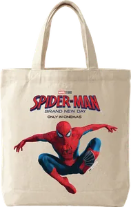 Spider-Man branded canvas tote bag